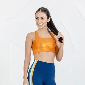 Metallic Orange Sports Bra — NWT